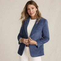 Lands' End Women's Corduroy Blazer in Navy | Size: 14