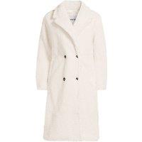 Lands' End Women's Plus Fleece Sherpa Double Breasted Coat in Ivory | Size: 20-22