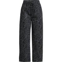 Lands' End Women's Petite Cropped Wide Leg Jeans, Printed in Black | Size: 16
