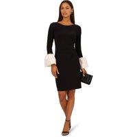 Adrianna Papell Women's Short Dress With Cuff Detail in Black | Size: 16