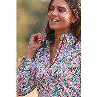 CLAUDIO LUGLI Women's Confetti Paint Splash Print Shirt in White | Size: 10