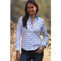 CLAUDIO LUGLI Women's Love Heart Print Shirt in White | Size: 14