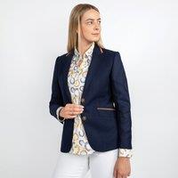 CLAUDIO LUGLI Women's Signature Equestrian Jacket With Elbow Patch in Navy | Size: 14