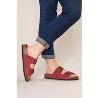 Moshulu Women's 'Bavaria Waxy' Cork Footbed Sandals in Red | Size: 7