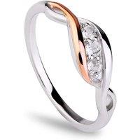Clogau Women's Past Present Future Sterling Silver Ring with Topaz in Metallics | Size: R