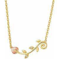 Clogau Women's Tree of Life 9ct Solid Gold Vine Necklace with Diamonds in Metallics