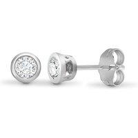 Jewelco London Women's 18ct White Gold 0.2ct Diamond Solitaire Stud Earrings in Silver