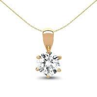 Jewelco London Women's 18ct Gold 0.25ct Diamond Classic Solo Solitaire Pendant