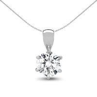 Jewelco London Women's 18ct White Gold 0.25ct Diamond Classic Solo Solitaire Pendant in Silver