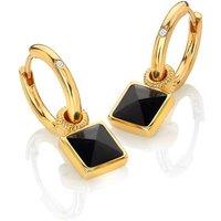 Hot Diamonds Women's HD X Golden Edit Black Onyx Earrings in Silver | Size: 9