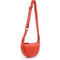 PRIMEHIDE Women's Soft Leather Half Moon Crossbody Bag in Red