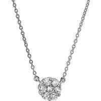 Created Brilliance Women's Yvette White Gold Lab Grown Diamond Necklace in Silver