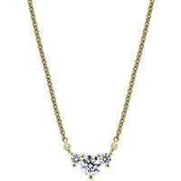Created Brilliance Women's Isla Yellow Gold Lab Grown Diamond Three Stone Necklace | Size: 18 inches