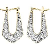 The Fine Collective Women's Sterling Silver Gold Plated Crystal Crystal Geo Hoop Earrings