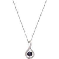 Created Brilliance Women's Kirsty White Gold Created Sapphire & Lab Grown Diamond Necklace | Size: 18 inches