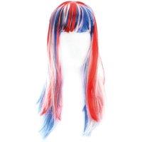 I Love Fancy Dress Women's Long Union Jack Wig in Red | Size: 12 Pack