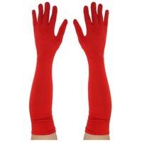 I Love Fancy Dress Women's Long Red Spandex Gloves | Size: 24 Pack