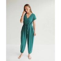 Turtledove London Women's Rita Green Tie Waist Jumpsuit | Size: 14-18