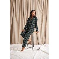 Pretty You London Women's Plaid Pyjama Set in Green | Size: 12-14