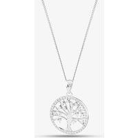 T.H.Baker Women's Sterling Silver Cubic Zirconia Tree of Life Necklace 8.68.4619 | Size: 16-18inch