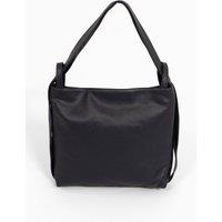 Sarta Women's Giovanna Italian Leather 2 In 1 Backpack Tote Bag - Navy Blue, Pebbled