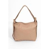 Sarta Women's Giovanna Italian Leather 2 In 1 Backpack Tote Bag - Taupe, Pebbled in Taupe