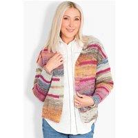 Sarta Women's Brodie Open Front Ombre Striped Cardigan | Size: Large