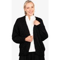 Sarta Women's Everly Open Front Sparkly Tinsel Cardigan in Black