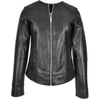 House of Leather Women's Women's Real Leather Fitted Jacket Lottie Black 14 | Size: 16