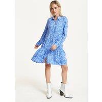 Liquorish Women's Blue Paisley Shirt Dress | Size: 10