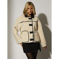 South Beach Women's Reversable Borg Button Down Jacket | Size: Large