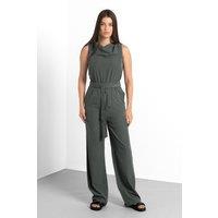 Enorsia Women's Cowl Neck Wide Leg Jumpsuit in Green | Size: 10