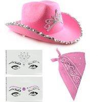 I Love Fancy Dress Women's Tiara Space Cowgirl Pink Hat Set | Size: 12 Pack