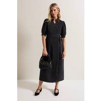 Phase Eight Women's Senita Grey Denim Wrap Dress in Dark Grey | Size: 14