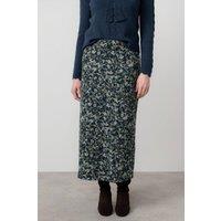 Lily & Me Women's Melissa Floral Print Soft Brushed knit Midi length Skirt in Green | Size: 8