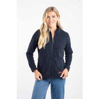 Weird Fish Women's Charl Textured Full Zip Fleece in Midnight | Size: 22
