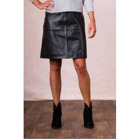 Lakeland Leather Women's Leather A-Line Mini Skirt in Black | Size: 12