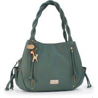 Catwalk Collection Handbags Women's Caz Large Leather Shoulder Tote Bag in Green
