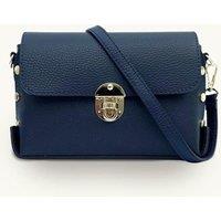 Apatchy London Women's The Bloxsome Leather Crossbody Bag in Navy