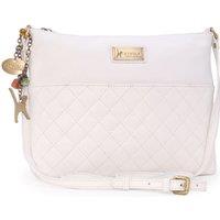 Catwalk Collection Handbags Women's Sadie Quilted Leather Cross Body Bag in White | Size: Medium