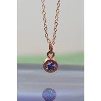 Otis Jaxon London Women's Tanzanite Sterling Silver December Birthstone Pendant Necklace in Rose Gold