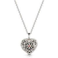 LOVELOX Lockets Women's Filigree Personalised Heart Locket in Silver