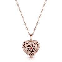 LOVELOX Lockets Women's Filigree Personalised Heart Locket in Rose Gold