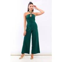 Needs No Label Women's Green Hardware Halterneck Jumpsuit | Size: 16