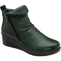 Lotus Women's Green Leather 'Cordelia' Wedge Ankle Boots | Size: 6