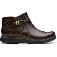 Clarks Women's Certina Joy Dark Brown Leather Ankle Boots | Size: 4.5-Standard Fit