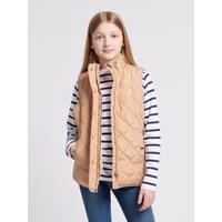 U.S. POLO ASSN. Women's Lightweight Quilted Gilet in Taupe | Size: 14-15 Years