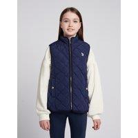 U.S. POLO ASSN. Women's Hacking Gilet in Navy | Size: 14-15 Years