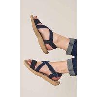 Moshulu Women's 'Ouse' Adjustable Nubuck Activity Sandals in Indigo | Size: 5