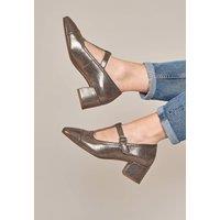Moshulu Women's 'Buchoo' T-Bar Heel in Metallics | Size: 6